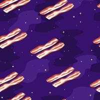 bacon frit dans l'espace. modèle sans couture. illustration vectorielle