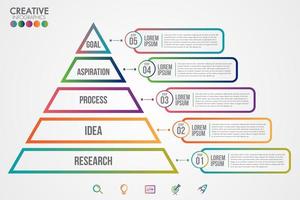 pyramide triangle coloré affaires infographique vecteur