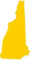 amérique new hampshire vector map.hand style minimalisme dessiné.