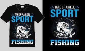 incroyable ensemble de conception de t-shirt de pêche vecteur