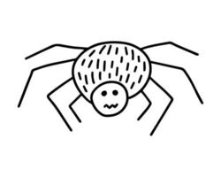doodle illustration d'araignée mignonne. illustration d'araignée dessinée à la main de vecteur