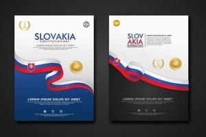 définir la conception de l'affiche slovaquie modèle de fond du jour de la constitution vecteur
