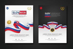 définir la conception de l'affiche slovaquie modèle de fond du jour de la constitution vecteur