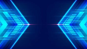technologie moderne abstraite concept futuriste mouvement à grande vitesse flèches bleues rayures géométriques avec effet d'éclairage sur fond sombre vecteur