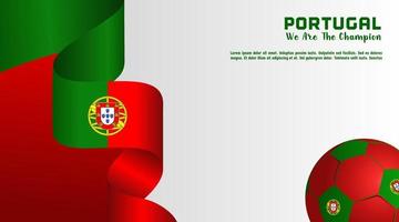 drapeau portugal de fond vectoriel avec ballon de football, modèle de médias sociaux, combinaison de couleurs parfaite