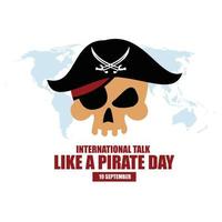illustration vectorielle de conversation internationale comme une journée de pirate. conception simple et élégante vecteur