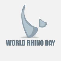 illustration vectorielle de la journée mondiale des rhinocéros. icône de corne de rhinocéros. simple et élégant vecteur