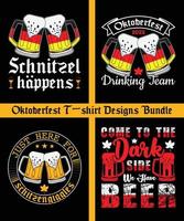 ensemble de conceptions de t-shirts oktoberfest, illustration vectorielle, fête de la bière, impression de t-shirt, éléments de conception oktoberfest, pancarte dessinée à la main pour la conception de menus de pub ou de bar. vecteur