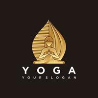 yoga méditation logo vecteur premium