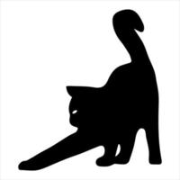 silhouette d'un chat noir effrayé. illustration vectorielle. vecteur
