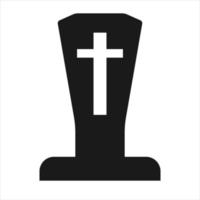 silhouette d'une pierre tombale avec une croix. illustration vectorielle. vecteur