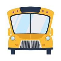 Autobus scolaire jaune isolé sur fond blanc vecteur