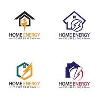 illustration de conception de symbole d'icône de vecteur de logo d'énergie de puissance à la maison