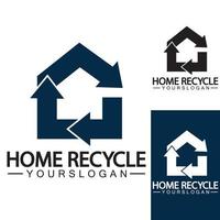 maison accueil recycler logo icône illustration vectorielle conception