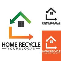 maison accueil recycler logo icône illustration vectorielle conception