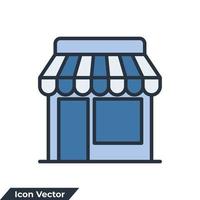 magasin icône logo illustration vectorielle. modèle de symbole de marché pour la collection de conception graphique et web vecteur