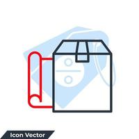 illustration vectorielle de logo d'icône d'emballage. modèle de symbole d'emblème d'emballage cadeau pour la collection de conception graphique et web vecteur