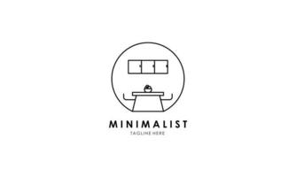 logo de meubles minimalistes, vecteur de logo de meubles d'art en ligne