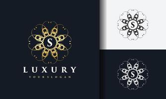 logo floral abstrait de luxe vecteur