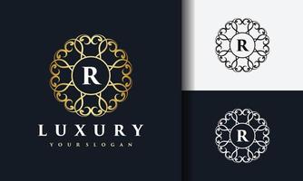 logo abstrait floral de luxe vecteur