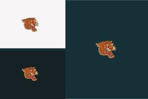 conception d'illustration vectorielle tête de tigre vecteur