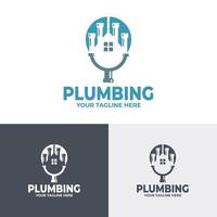 modèle de logo de plomberie, logo de service d'eau. parfait pour la marque de votre entreprise de plomberie vecteur