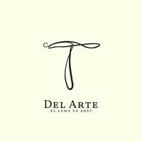 lettre t ligne dynamique minimaliste art vintage logo vector design
