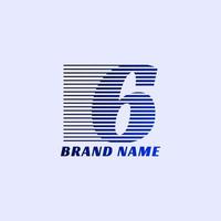 numéro 6 rayures initiales d'entreprise professionnelles création de logo vectoriel