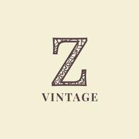 lettre z décoration vintage logo vector design