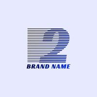 numéro 2 rayures initiales d'entreprise professionnelles création de logo vectoriel