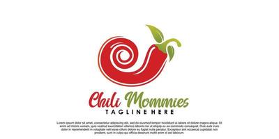 création de logo chili mommies avec concept créatif vecteur premium partie 1