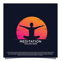 vecteur premium de conception de logo de méditation