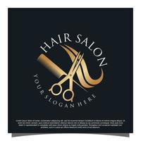 vecteur premium de conception de logo de salon de coiffure