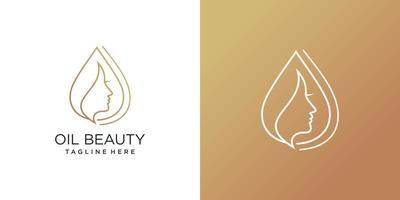icône de vecteur de beauté d'huile pour femme avec vecteur premium de conception de logo créatif moderne