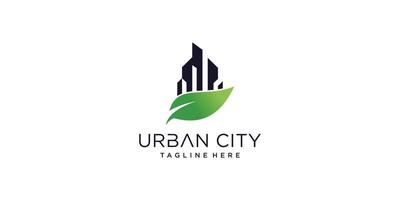 logo urbain avec concept vert créatif vecteur