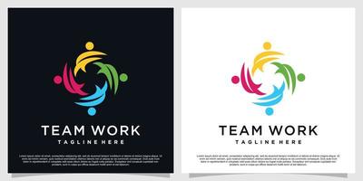 création de logo de travail d'équipe avec concept créatif vecteur premium partie 2
