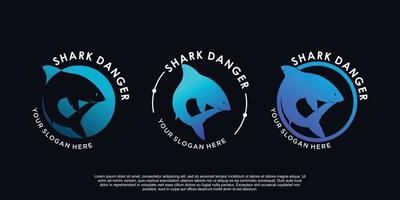 requin danger logo design vecteur premium