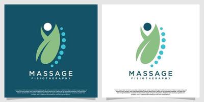 création de logo de massage avec vecteur premium de style unique créatif partie 1