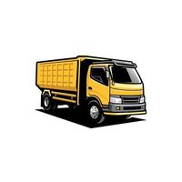 camion de livraison de fret, semi-remorque, vecteur isolé de camion à benne basculante
