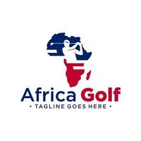 création de logo d'illustration de sports de golf africains vecteur