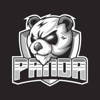 logo de mascotte de panda bon usage pour le badge d'emblème d'identité de symbole et plus