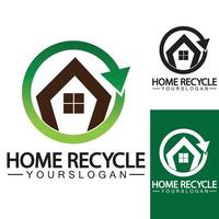 maison accueil recycler logo icône illustration vectorielle conception vecteur