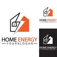 illustration de conception de symbole d'icône de vecteur de logo d'énergie de puissance à la maison
