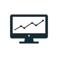 moniteur, lcd, éléments de modèle de conception d'icône analytique de marché led vecteur