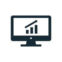 moniteur, lcd, led éléments de modèle de conception d'icône de diagramme de finances vecteur