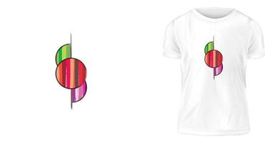 concept de design de t-shirt, demi-cercle et cercle complet avec barre de couleur vecteur