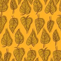 automne saisonnier feuilles jaunies tombées vecteur modèle sans couture pour les tissus, les impressions, les emballages et les cartes