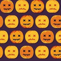 modèle sans couture de vecteur citrouille halloween citrouille jack o lantern. clipart de vacances saisonnières d'automne peint à la main, vacances d'halloween isolées