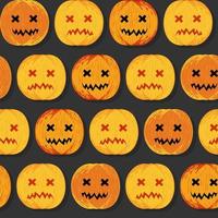 modèle sans couture de vecteur citrouille halloween citrouille jack o lantern. clipart de vacances saisonnières d'automne peint à la main, vacances d'halloween isolées