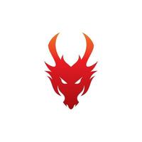 illustration de tête de dragon avec dégradé de couleur, icône vectorielle du logo dragon vecteur
